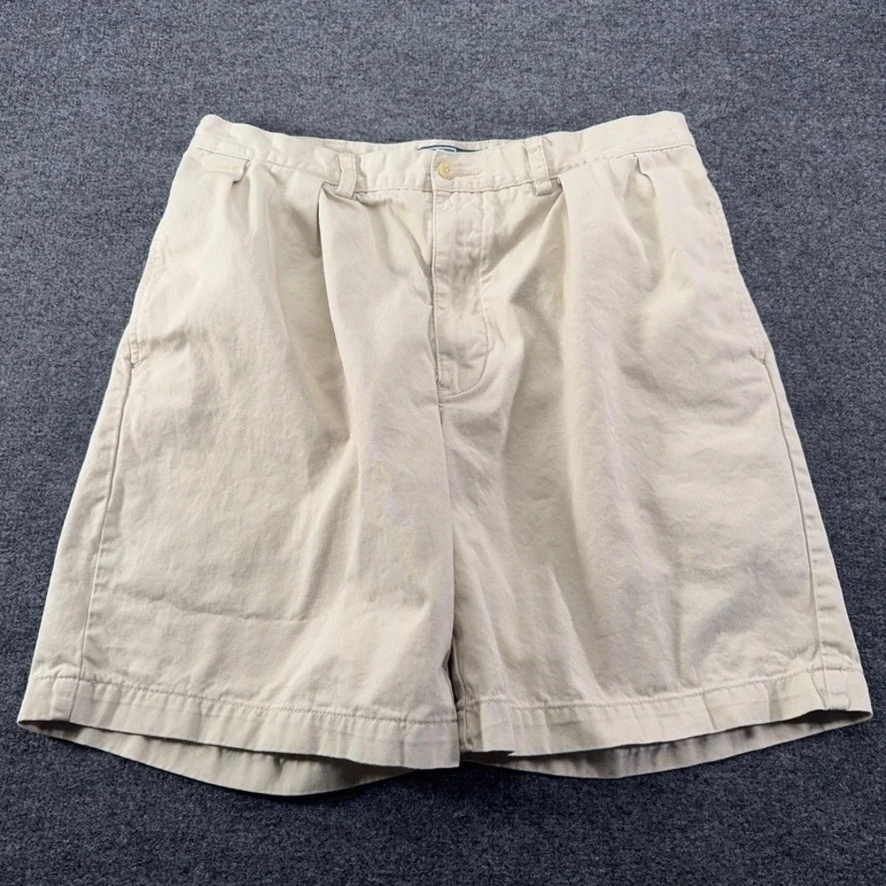 Polo Ralph Lauren Tyler Short Mens 35 Khaki Tan Pleated Cotton Chino Shorts 7in